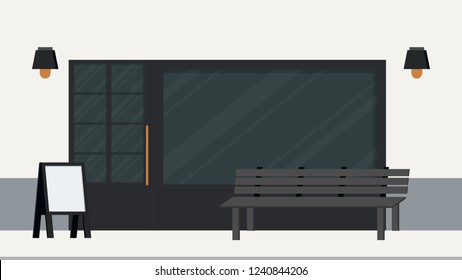 Restaurants front vector. free space for text. wallpaper.