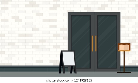 Restaurants front vector. free space for text. wallpaper.