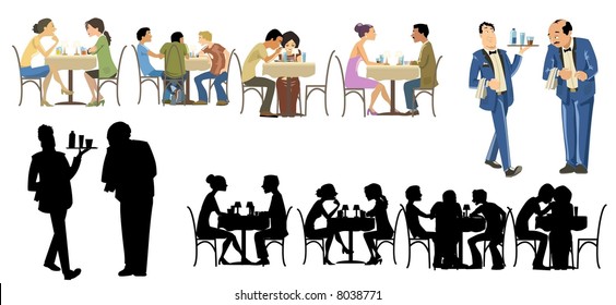 Restaurants Goers Collection-vector