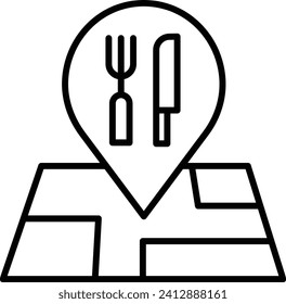 restaurants location Outline vector illustration icon