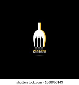 The restaurant's logo design illustration with the wine bottle's signature