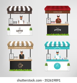 restaurants and shops design vector