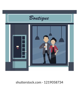 Restaurants and shops facade, storefront vector detailed flat