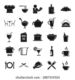 Restaurateur icons set. Simple set of restaurateur vector icons for web design on white background