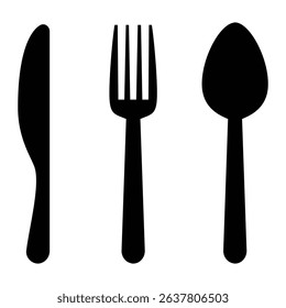 restaurent butter knife fork and spoon silhouette icon vector illustration design on white background