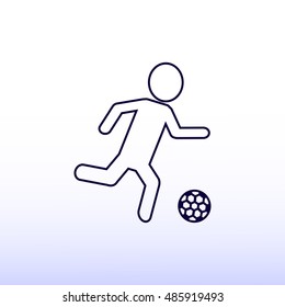 Rester version. Soccer, football players silhouettes icons, vector best flat icon, EPS