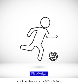 Rester version. Soccer, football players silhouettes icons, vector best flat icon, EPS
