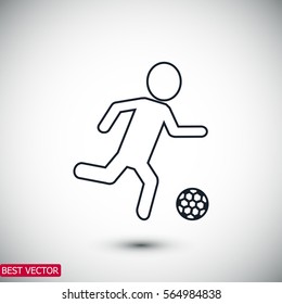 Rester version. Soccer, football players silhouettes icons, vector best flat icon, EPS