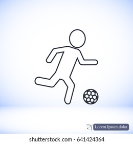 Rester version. Soccer, football players silhouettes icons, vector best flat icon, EPS