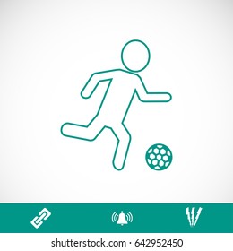 Rester version. Soccer, football players silhouettes icons, vector best flat icon, EPS