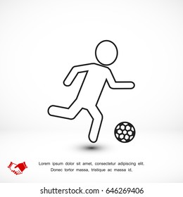 Rester version. Soccer, football players silhouettes icons, vector best flat icon, EPS