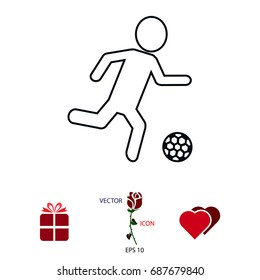 Rester version. Soccer, football players silhouettes icons, vector best flat icon, EPS