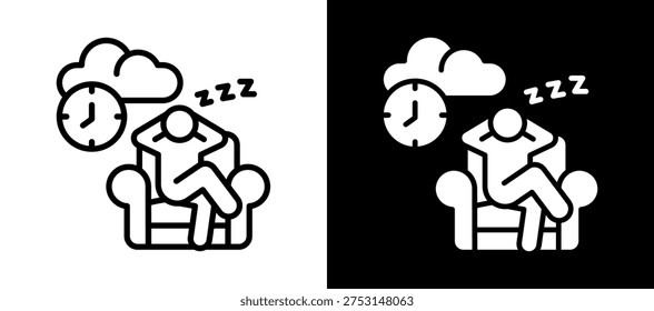 Restful Living Icon Whiteblack Vector Illustration