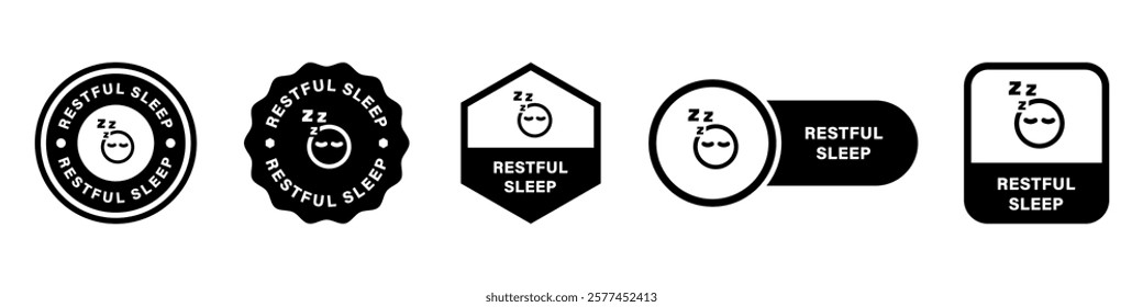 Restful Sleep - vector signs for better sleep product packaging.