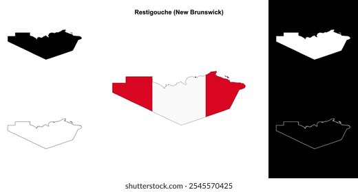 Restigouche county (New Brunswick) outline map set