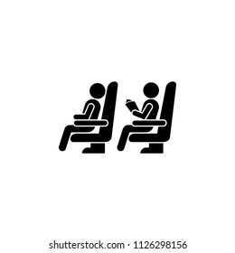 resting airplane passengers vector icon