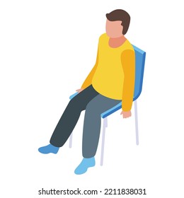 Resting athlete chair icon isometric vector. Bench dip. People rest