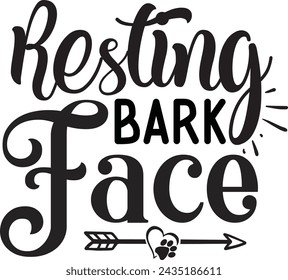 Resting Bark Face Dog design