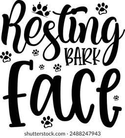 Resting bark face dog design