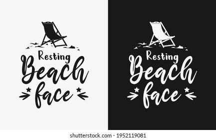 Resting Beach Face, hallo sommerliche Kalligrafie, handgezeichnet, Vektorgrafik