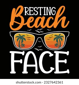Resting Beach Face Hello Summer Vacation