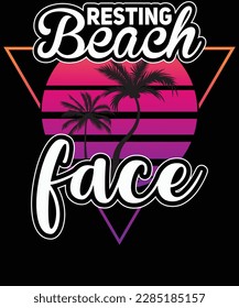 Resting beach face summer t shirt design