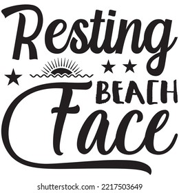 Resting Beach Face T-shirt Design Vector File.