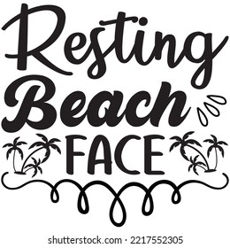Resting Beach Face T-shirt Design Vector File.
