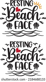 Resting Beach Face Vector, Summer Vector File