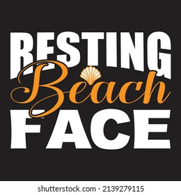 Descanso de cara de playa, diseño de camisetas, archivo vector.