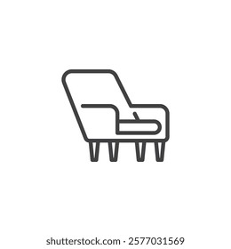 Resting Chair line icon. linear style sign for mobile concept and web design. Comfortable armchair outline vector icon. Symbol, logo illustration. Vector graphics