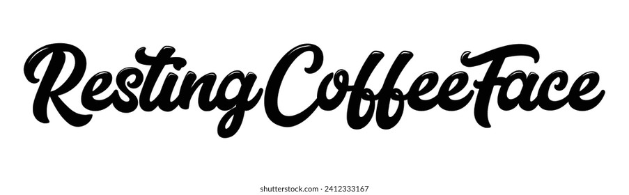 reposar el texto de la cara de café sobre fondo blanco.