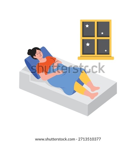 Resting with Cravings Vector Flat Illustration EPS 10 File