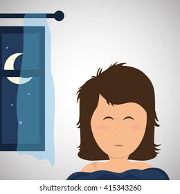 Resting design. sleep icon. bedtime concept, vector illustration