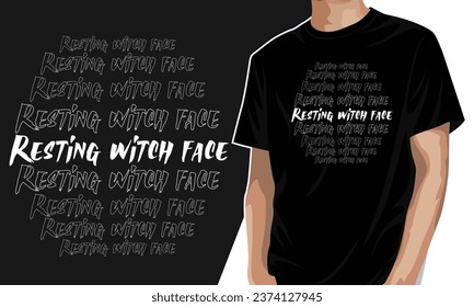 resting with face text halloween themed t-shirt design
