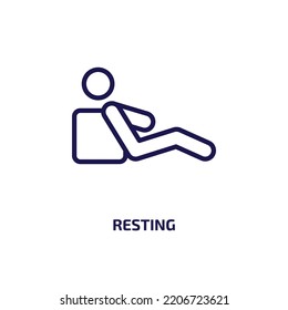 resting icon from activity and hobbies collection. Thin linear resting, man, vacation outline icon isolated on white background. Line vector resting sign, symbol for web and mobile