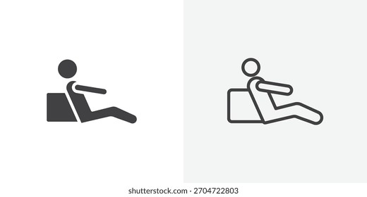 Icono de reposo. colección de línea de trazo editable y estilos planos sólidos.