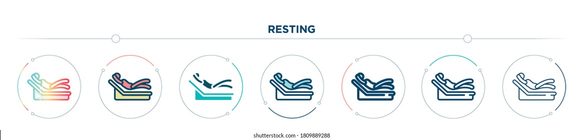 resting icon designed in gradient, filled, two color, thin line and outline style. vector illustration of resting vector icons. can be used for mobile, ui, web
