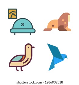 resting icon set. vector set about livingroom, bird and walrus icons set.