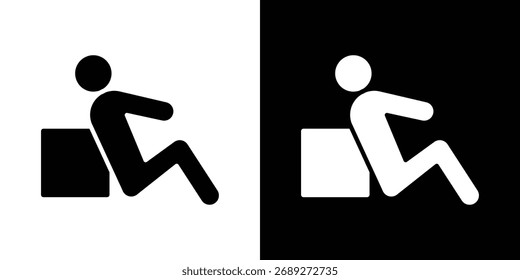 Silueta de icono de descanso en estilo plano negro. Elemento gráfico