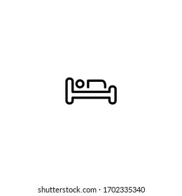 resting icon. simple, flat, black, outline. medical and health icon.