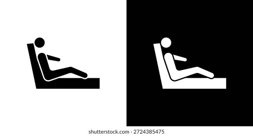 Icono de descanso ilustraciones gráficas planas simples. Vector de silueta blanco y negro