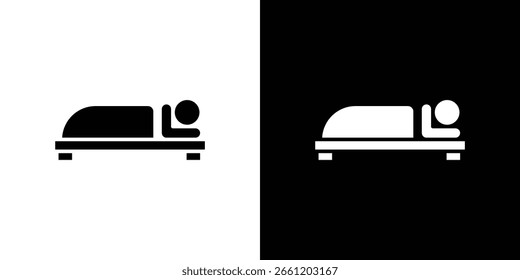 Resting icon symbol in black and white color. Silhouette Styles.