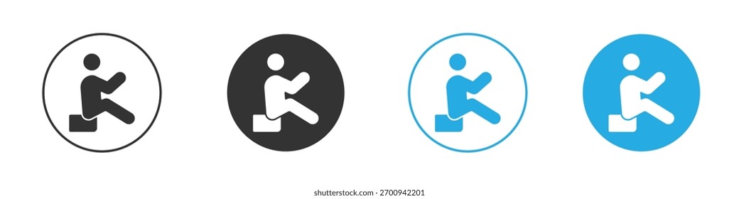 Estilo plano do símbolo de ícone de repouso sobre fundo branco.