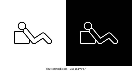 Resting icon thin line symbol on white background. Editable stroke vector illustration