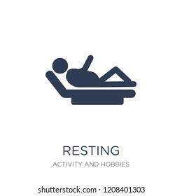 Resting icon. Trendy flat vector Resting icon on white background from Activity and Hobbies collection, vector illustration can be use for web and mobile, eps10