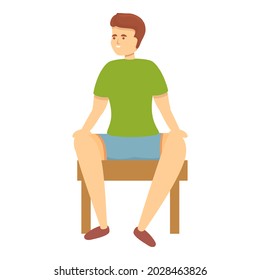 Resting man gym icon cartoon vector. Sport exercise. Active workout