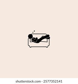 
Resting man icon flat vector design.