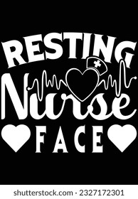 Resting nurse face vector art design, eps file. design file for t-shirt. SVG, EPS cuttable design file