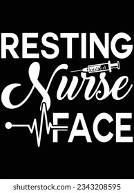 Ruhende Krankenschwester Gesicht Vektorgrafik Design, EPS-Datei. Design-Datei für T-Shirt. SVG, EPS-Schnittwortdatei